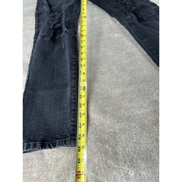 Fashion Nova Men,Black Ollie Moto Skinny Distressed Denim Jeans,38x31 - Picture 3 of 10